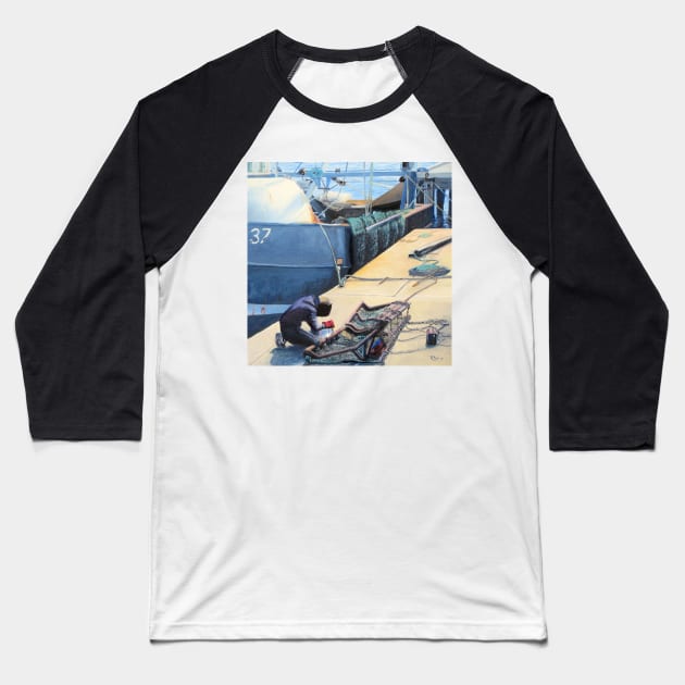 Boat Repairs - Weymouth Harbour Baseball T-Shirt by richardpaul